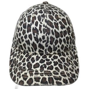 Pugs Baseball Cap Beige Black Brown One Size Leopard Print Cotton Hat Adjustable